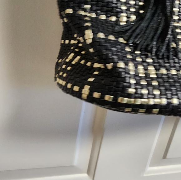 Vince Camuto woven metallic large tote bag